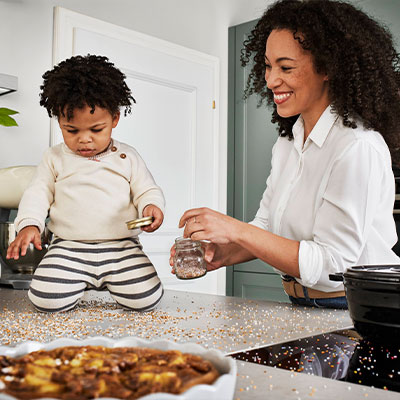 Quadratisches Stimmungs-Küchenbild